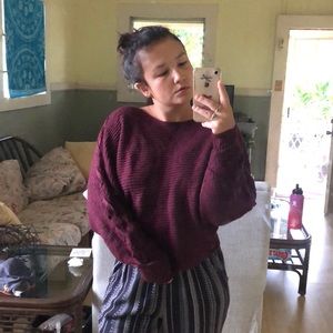 AMERICAN RAG Glittery Maroon Sweater